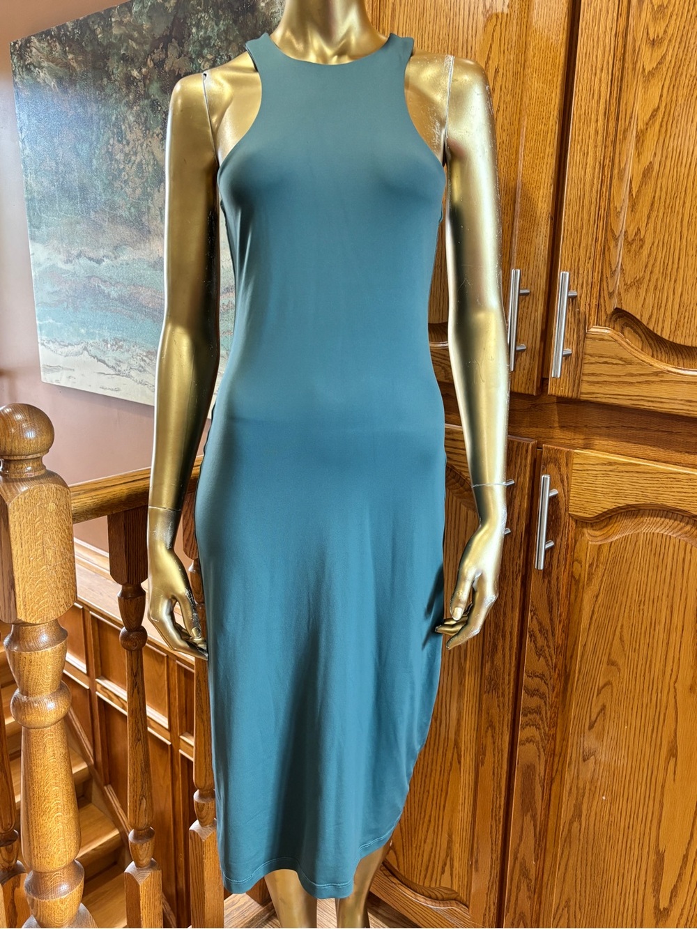 RD Style Teal Sleeveless Midi Dress